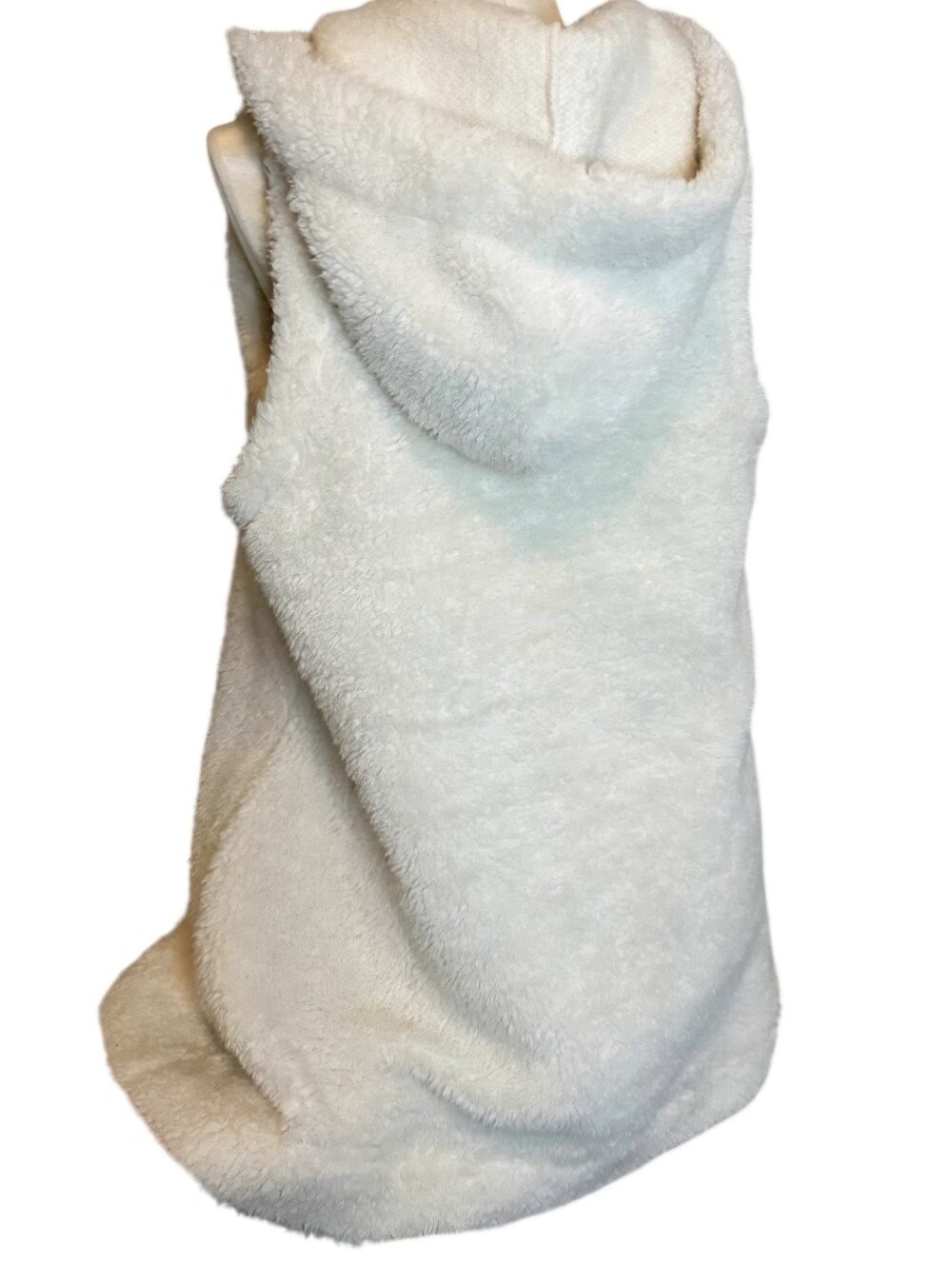 Cozy Cream Sherpa Hooded Vest by Koolaburra by UGG - Way Oversize XS Ptp 21 - Picture 3 of 4